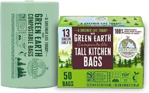 Green Earth Compostable Tall Kitchen Food Scrap Waste Bags