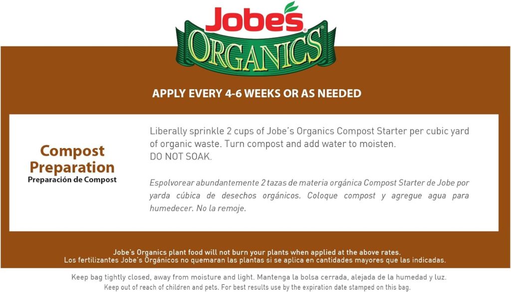 Jobes Organics 09926 Fast Acting Fertilizer Compost Starter, 4 Pound