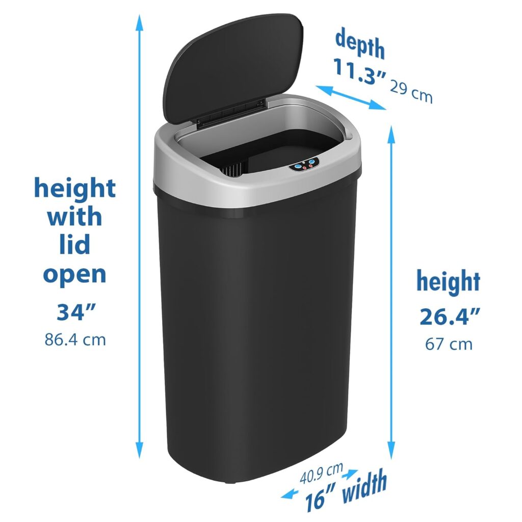 iTouchless 16 Gallon Kitchen Dual Step Trash Can Recycle Bin, Stainless Steel, includes 2 x 8 Gallon (30L) Removable Inner Buckets, Soft Close Lid and Airtight, for Home, Office, Business