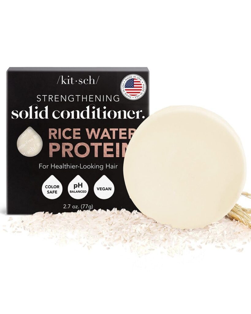 Kitsch Rice Water Protein Conditioner Bar for Hair Growth Strengthening | Made in US | Eco-Friendly Cleansing and Moisturizing Rice Conditioner Bar | Paraben Free | Sulfate free Conditioner | 2.7 oz
