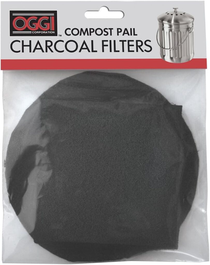 OGGI Set of 2 Charcoal Filters- Replacement Charcoal Filter for Countertop Compost Bin with Lid, Eco Friendly Products