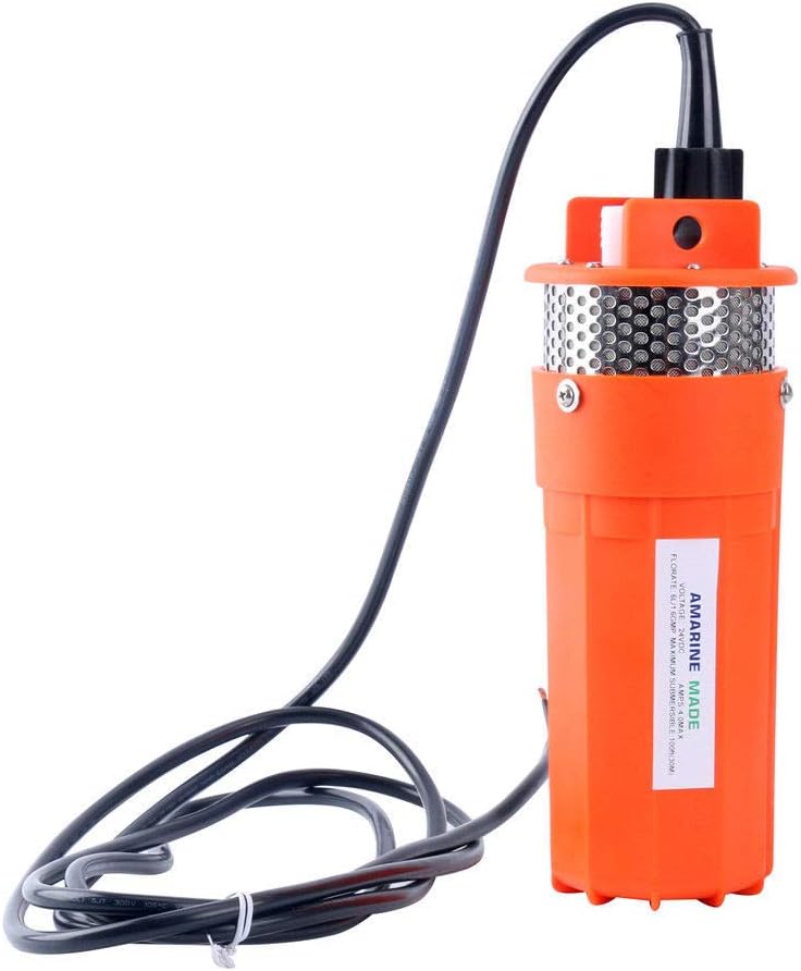 Amarine Made 24V DC Submersible Deep Well Water Pump/Alternative Energy Solar Battery Flow Rate: 1.6 GPM 8A-230 ft Maximum Lift,100 ft Maximum Submersible Depth Solar Well Water Pump