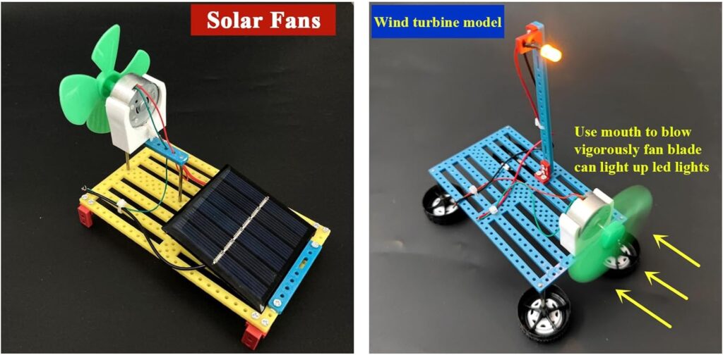 Electric Circuit Motor Kit with Solar Panel, Solar Motor Kit for Kids Physics Science Experiment Learning Kits, DIY Educational STEM Project for Kids Teens, Girls Boys