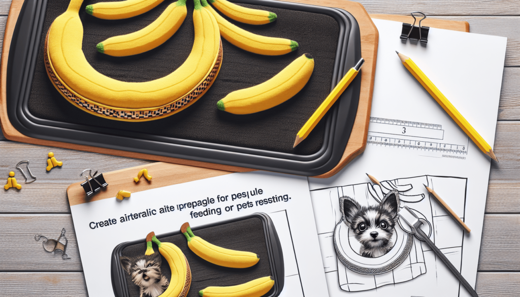 Ambesonne Banana Pet Mat for Food and Water, Summer Themed Exotic Fruits Concept Eating Healthy Tropical Vegan Vitamin, Non-Slip Rubber Mat for Dogs and Cats, 18 X 12, Earth Yellow White