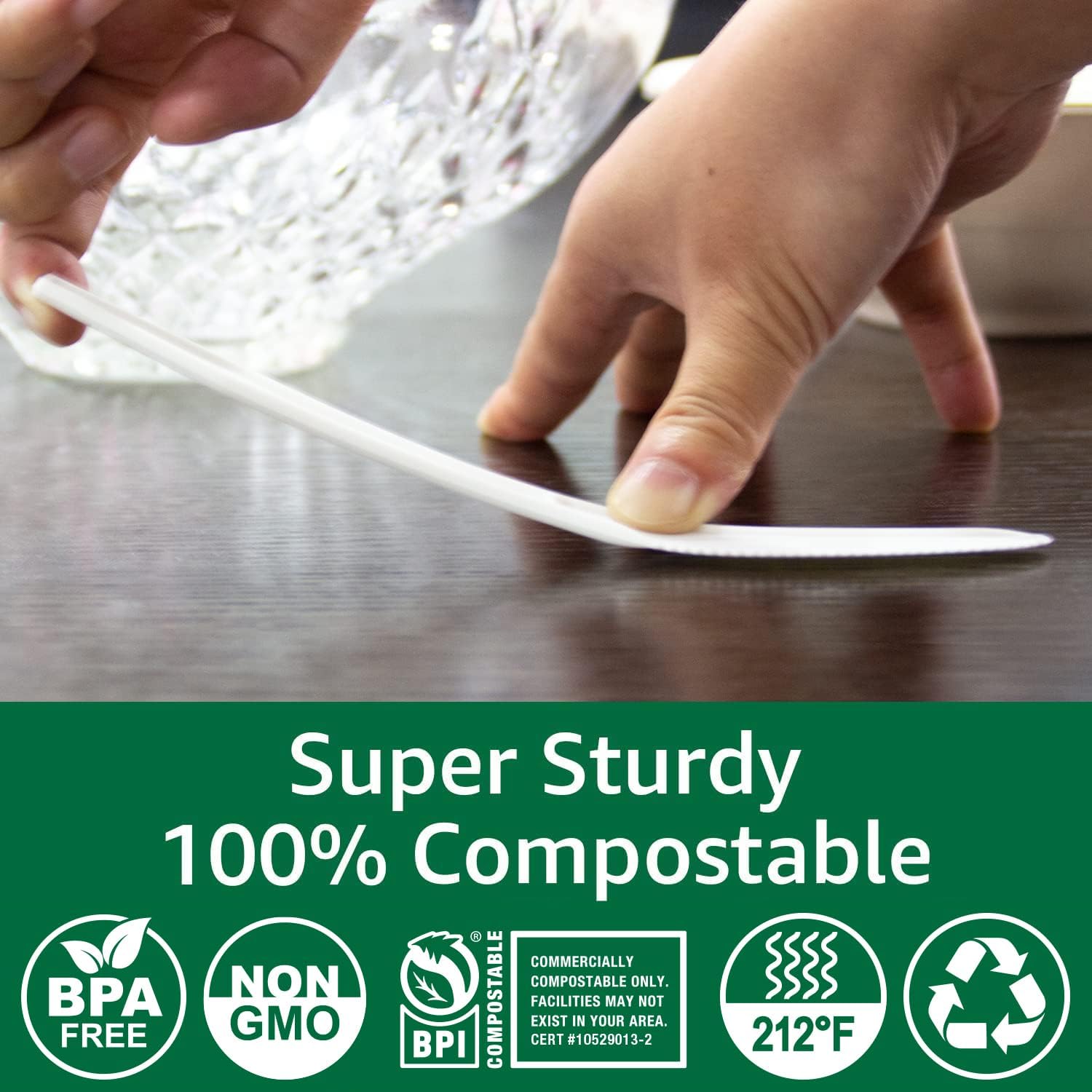 biocean 100 compostable no plastic knives forks spoons utensils the heavyweight heavy duty flatware is eco friendly prod 2