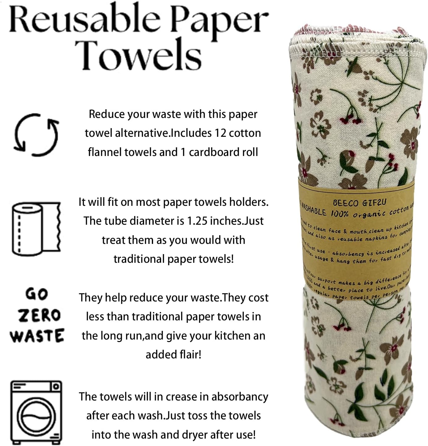 reusable paper towels washable 20 packkitchen paperless towelspaperless cotton napkins washable 100 cottonsuper softdish 2
