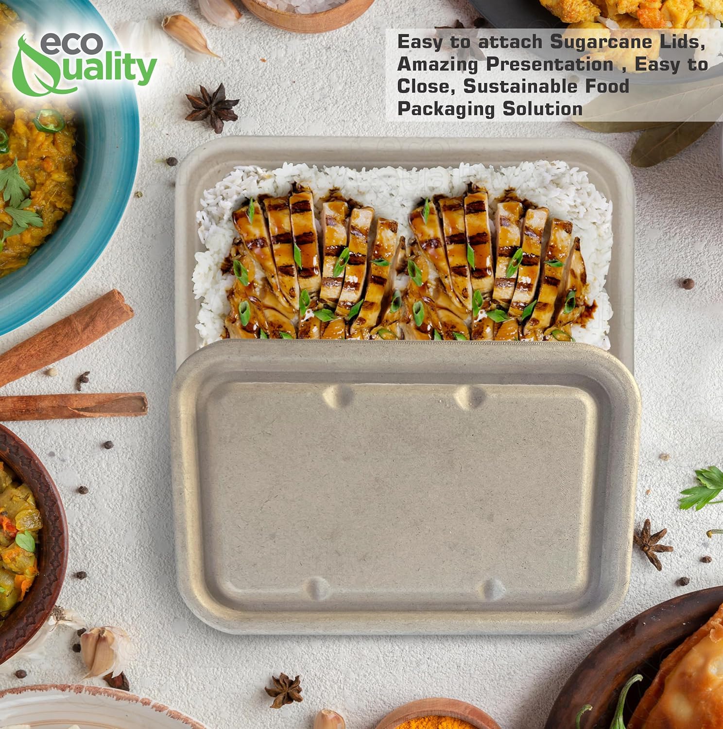 24oz disposable bowls with fiber lids rectangular compostable sugarcane fiber biodegradable paper bowls eco friendly tak 1