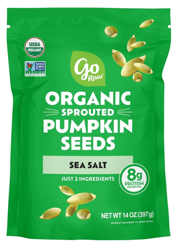 Go Raw Pumpkin Seeds with Sea Salt, Sprouted Organic, 14 oz. Bag | Keto | Vegan | Gluten Free Snacks | Superfood