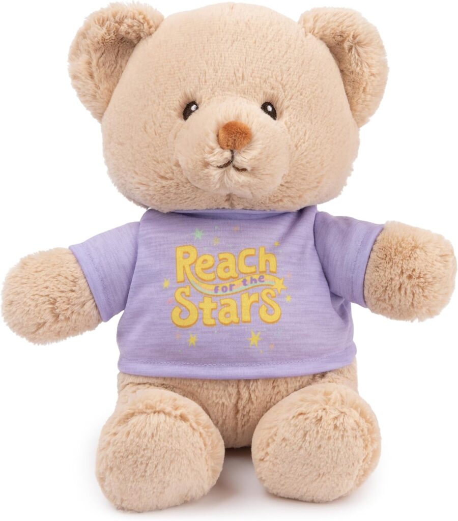 GUND “I Love You” Sustainable Message Bear with Pink T-Shirt, Teddy Bear Made from 100% Recycled Materials for Ages 1 and Up, Tan, 12”