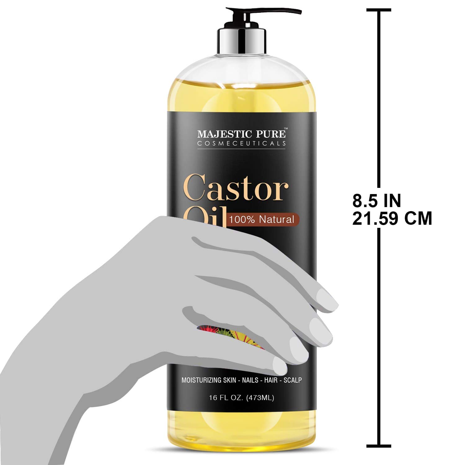 majestic pure usda organic castor oil hexane free 100 pure cold pressed stimulate growth for hair eyelashes eyebrows nai 1