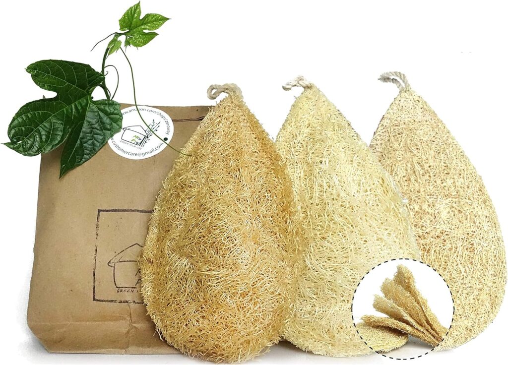 Miw Piw Natural Loofah Dish Sponge Pack 15 Vegetable Scrubber for Kitchen - 100% Biodegradable Compostable Dishwashing Scouring Pad Zero Waste Plastic Free Eco Friendly Sustainable