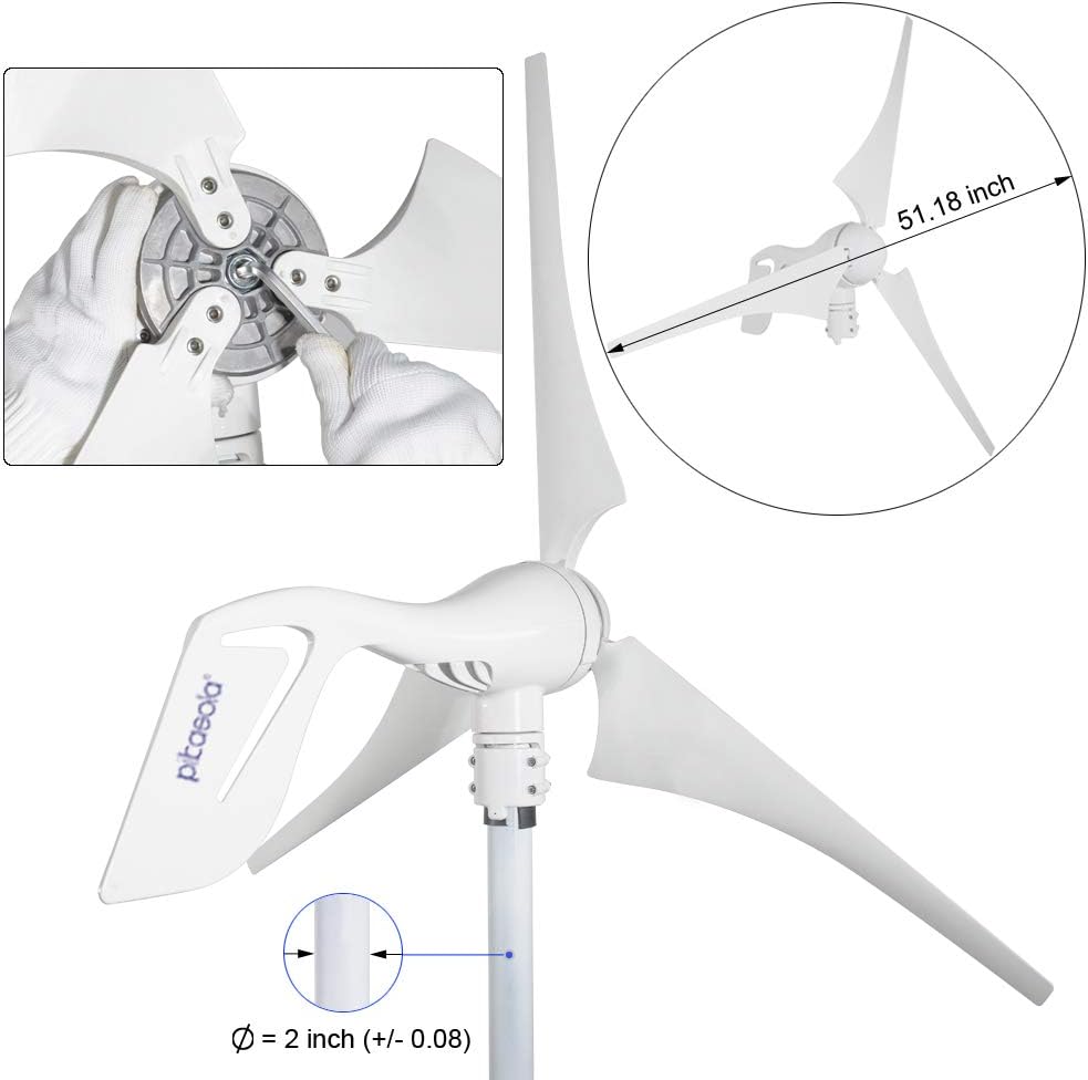 pikasola wind turbine generator 12v 400w with a 30a hybrid charge controller as solar and wind charge controller which c 2