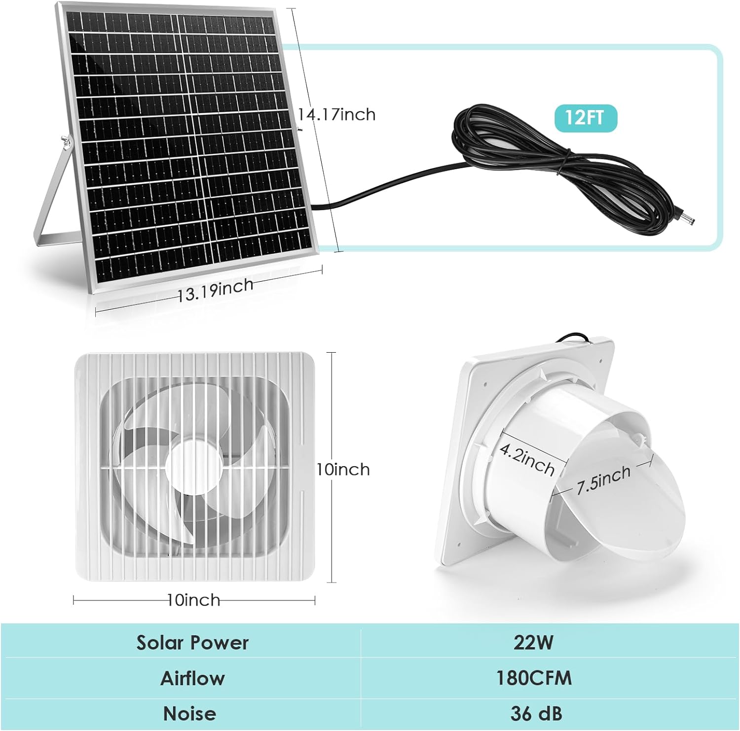 solar powered exhaust fan 22w solar panel with 8 solar brushless fan for outside shed ventilation greenhouse chicken coo 1