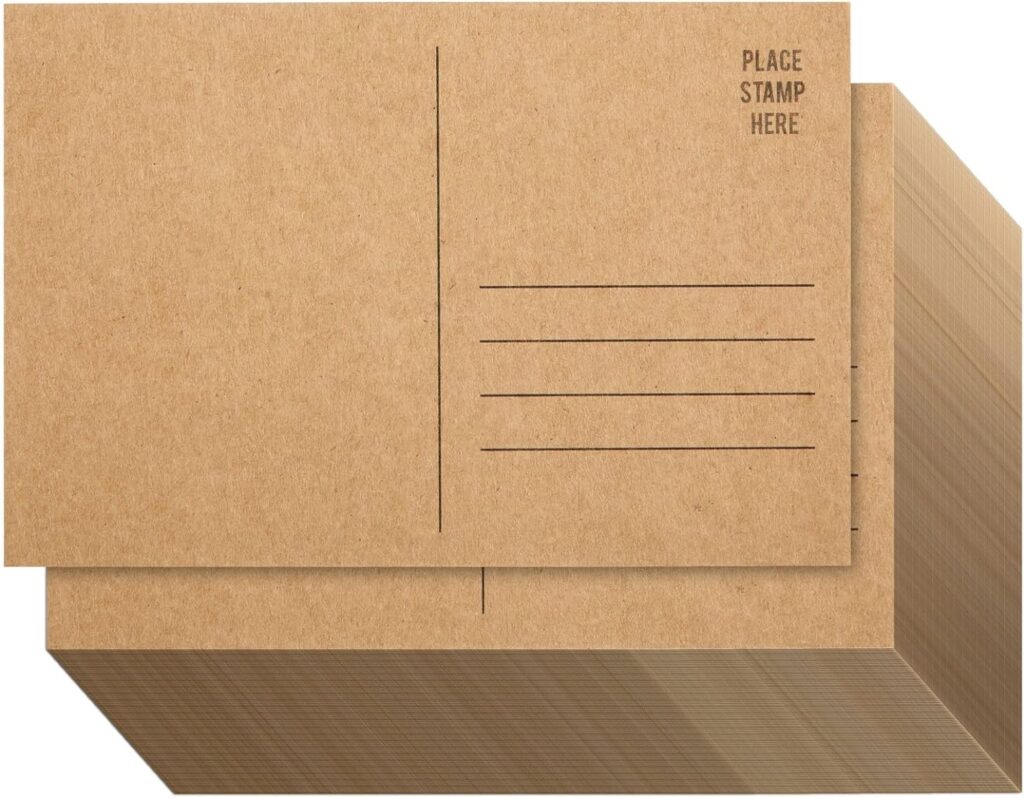 100 Pack Bulk Kraft Paper Blank Postcards for Mailing, Wedding, DIY Arts and Crafts, 350gsm (4 x 6 In)