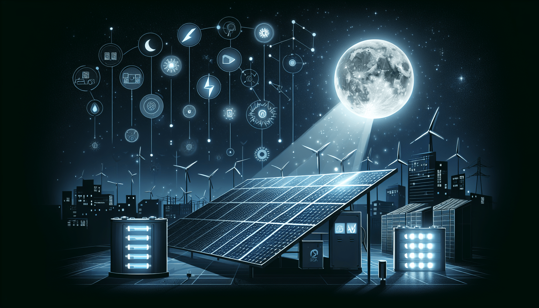 how do solar panels work at night