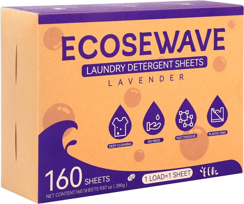 Laundry Detergent Sheets, 160 sheets, Lavender Scent, Hypoallergenic and Eco-Friendly Laundry Strip, Perfect for Travel Camping,Apartments, Dorms
