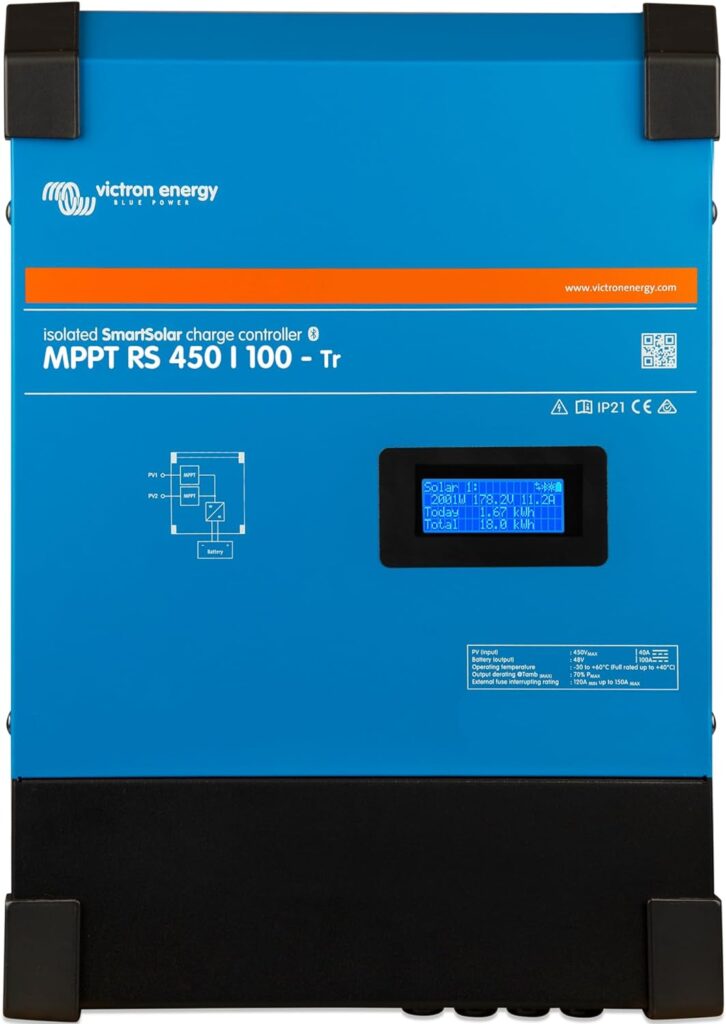 Victron Energy SmartSolar MPPT RS 450V DC 100 amp 48-Volt Tr Solar Charge Controller (Bluetooth)