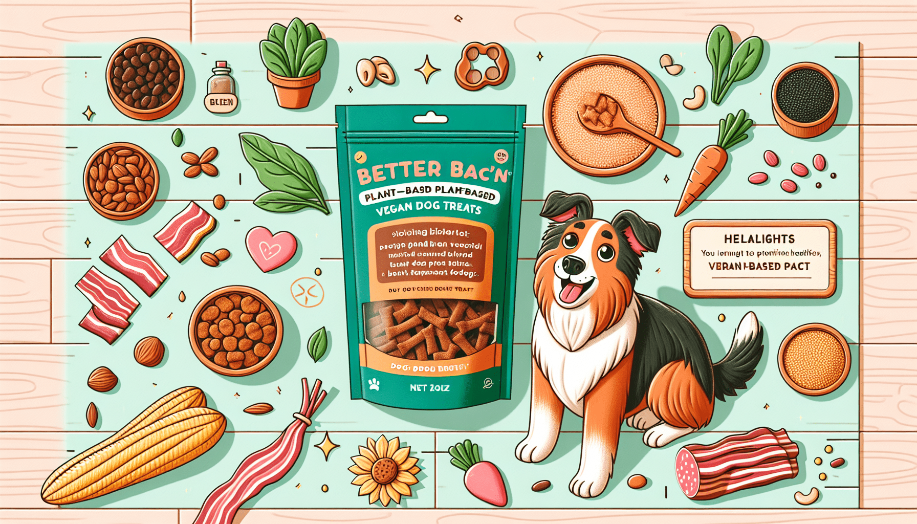 better bacn plant based vegan dog treats 6oz sustainable natural clean label hypoallergenic allergy friendly low calorie