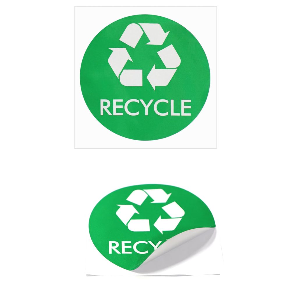 Dohia Recycle Sign Decals Self Adhesive Recycling Stickers Waterproof Vinyl Decal Recycle Sticker for Trash can - Recycle Labels D2-HSBSTZ