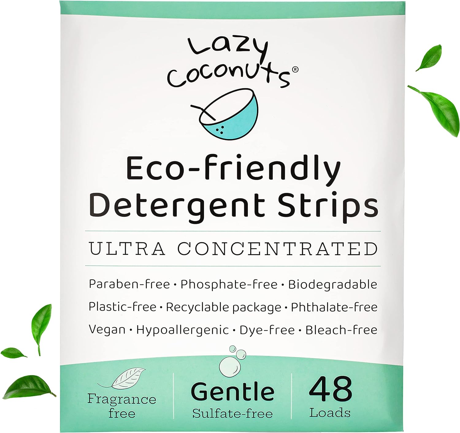 lazy coconuts laundry detergent sheets sulfate free gentle for sensitive skin baby hand wash eco friendly natural hypoal