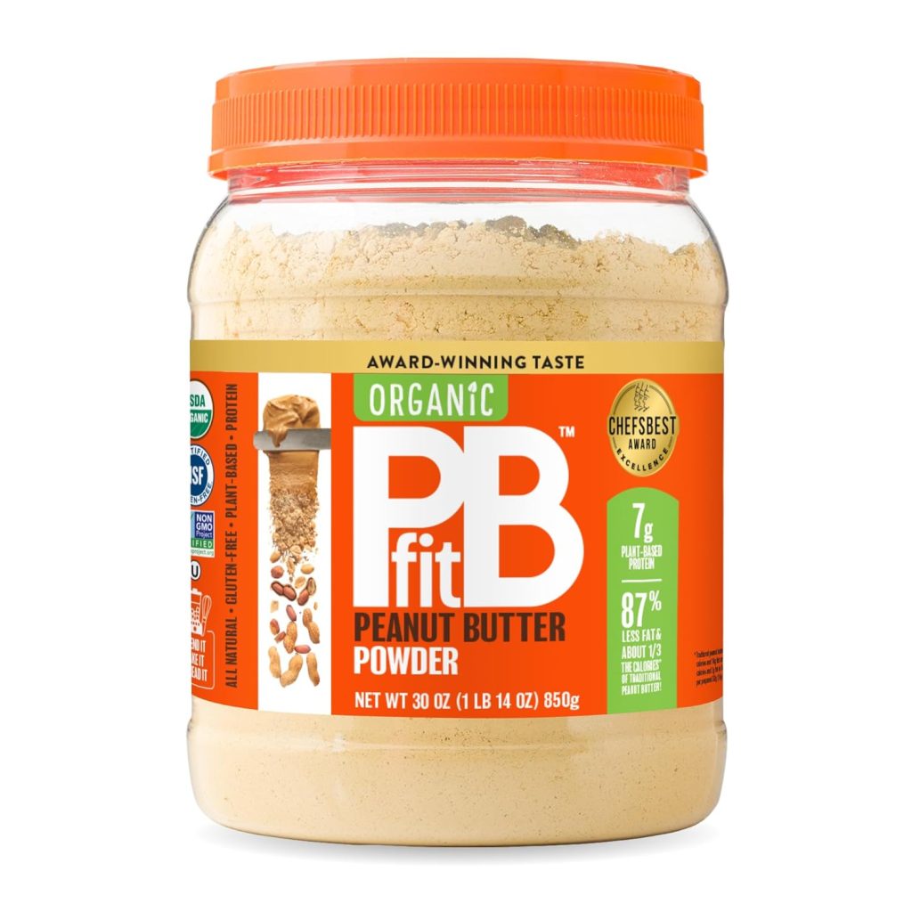 PBfit All-Natural Organic Peanut Butter Powder, Powdered Peanut Spread from Real Roasted Pressed Peanuts, 7g of Protein 7% DV, 30 Ounce (Pack of 1)